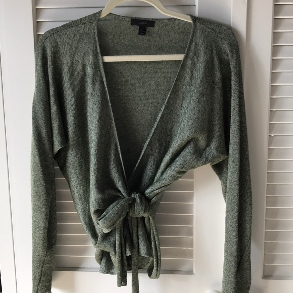 Linen wrap around sweater
